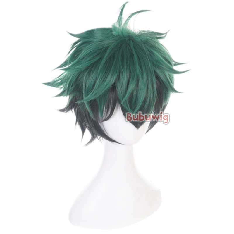 Парик для косплея Bubuwig Midoriya Izuku из синтетических волос термостойкие короткие