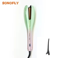 sonofly automatic rotating hair curler anion ceramic curling iron intelligent induction 150 200%e2%84%83 lcd display styling tools y19 3