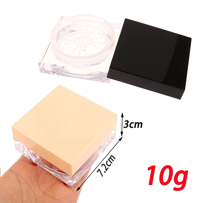 

10g Portable Plastic Loose Powder Box Handheld Empty Powder Pot With Sieve Cosmetic Travel Makeup Jar Sifter Container
