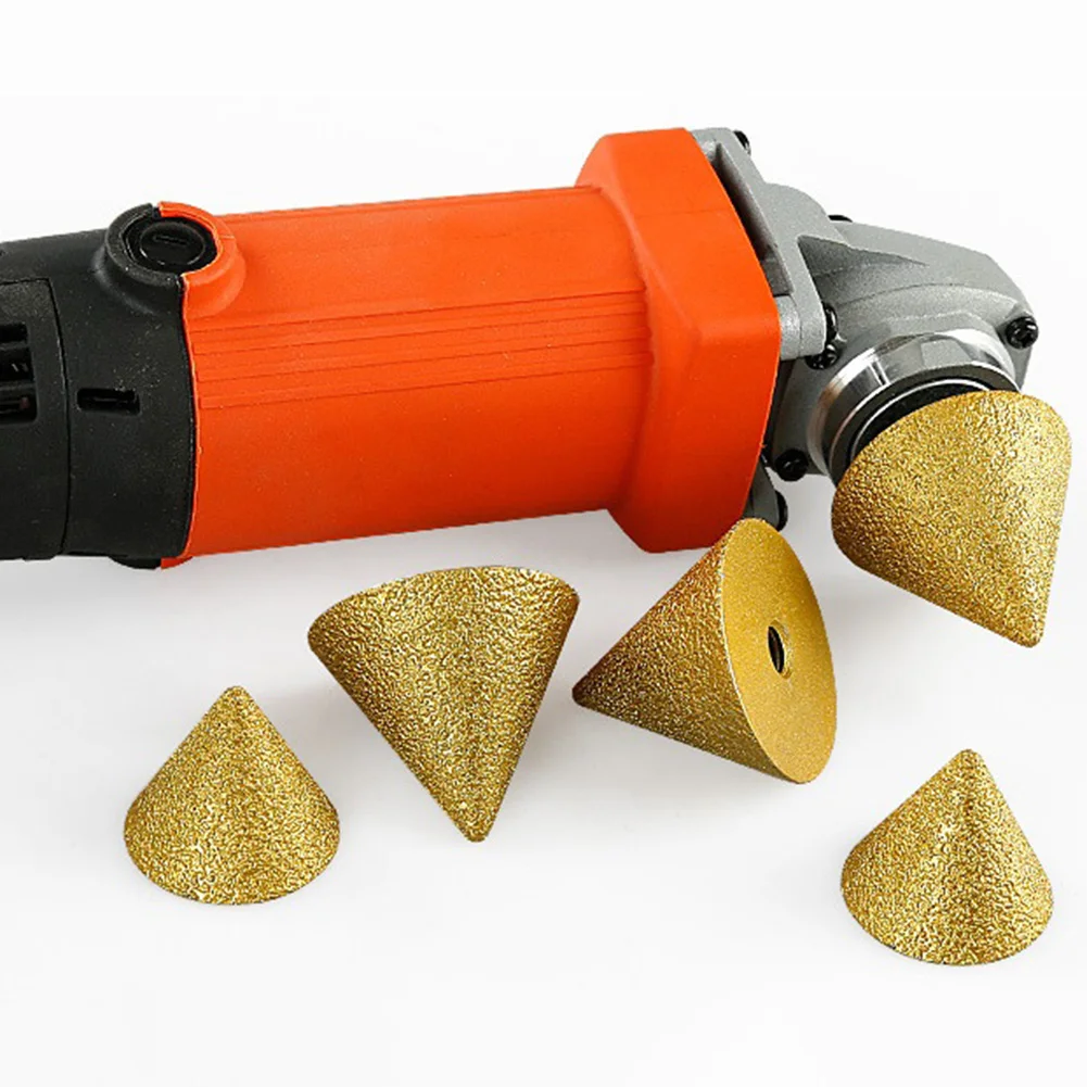 1pc M10 Thread Diamond Beveling Chamfer Bit 38/50mm Cone Carve Polishing Grinding Wheel For Porcelain Tiles Cutter Trimming