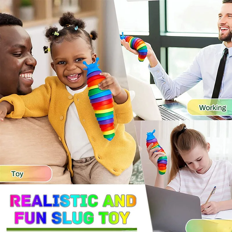 2022 Toy Fat Brain Slug Articulated Flexible 3D Slug Fidget Toy All Ages Relief Anti-Anxiety Sensory Toys for Children Aldult1 enlarge