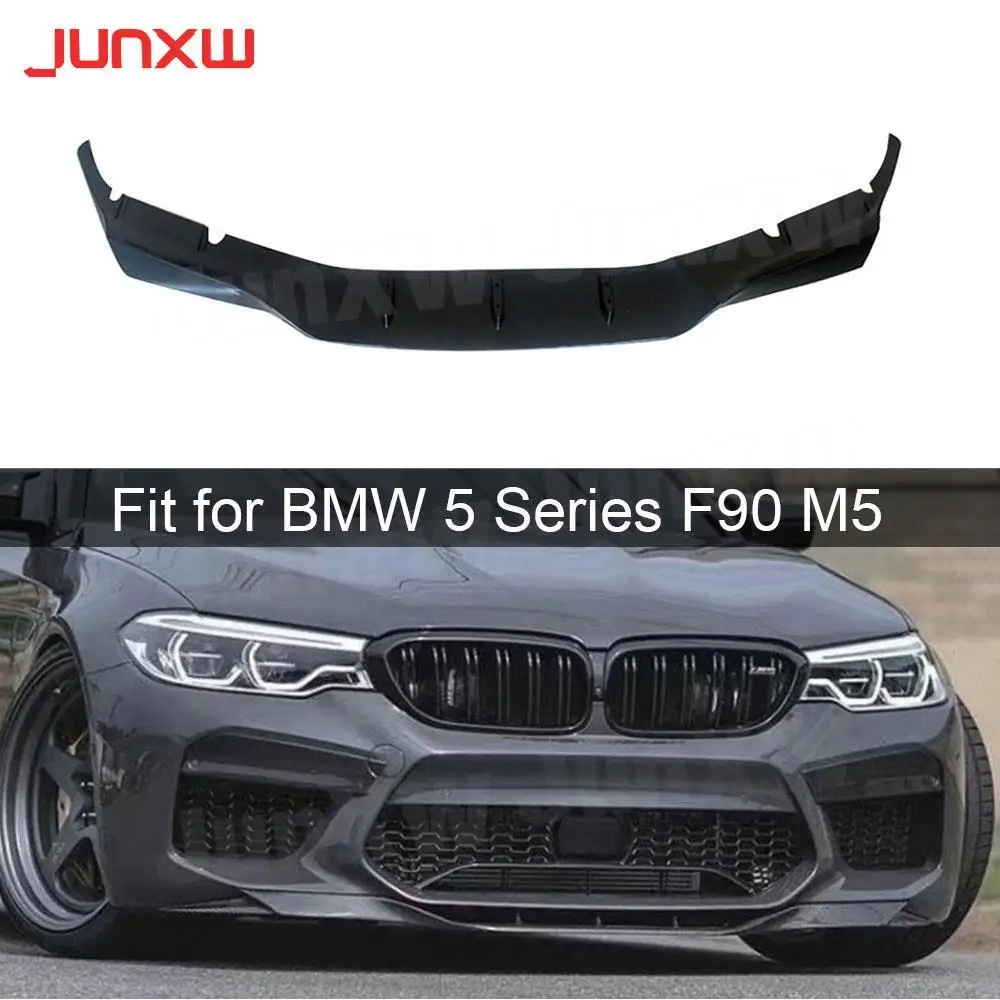 ABS Carbon Look Глянцевый черный передний бампер Защита губ Сплиттер Спойлер Пластина