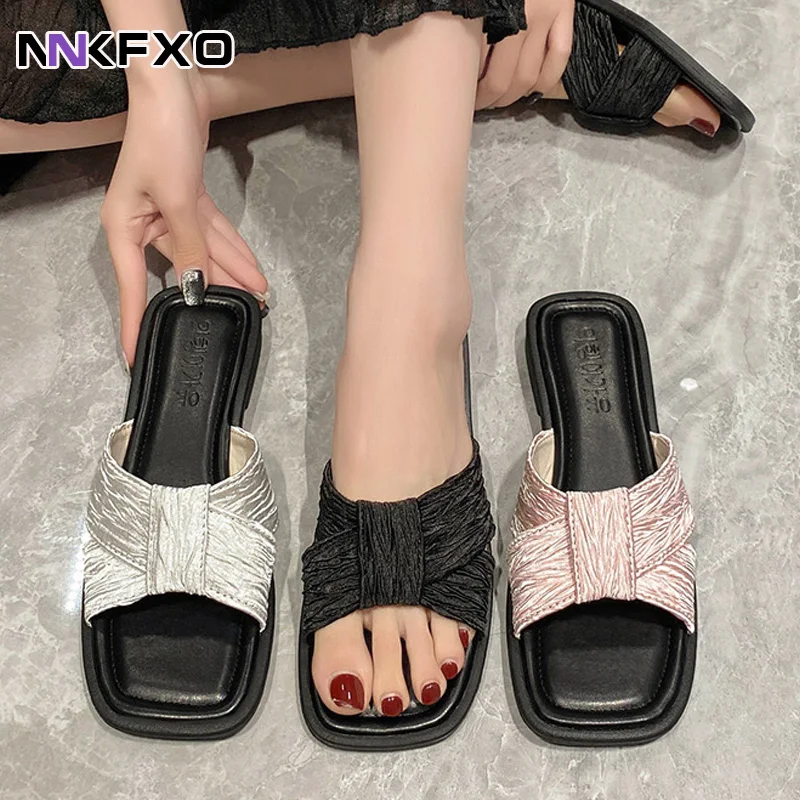 

Women's Flat Slippers backless Sandals Summer Casual Shoes Beach Skirt Fashion ComfortableCasual All-match Slippers Women Shoes