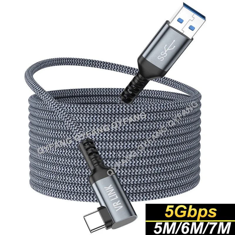 

Кабель виртуальной реальности для Oculus Quest 2 Link USB 3,2 Gen1 5 Гбит/с быстрая зарядка QC3.0 для смартфона Oculus VR аксессуары для гарнитуры 5 м 6 м 7 м кабель