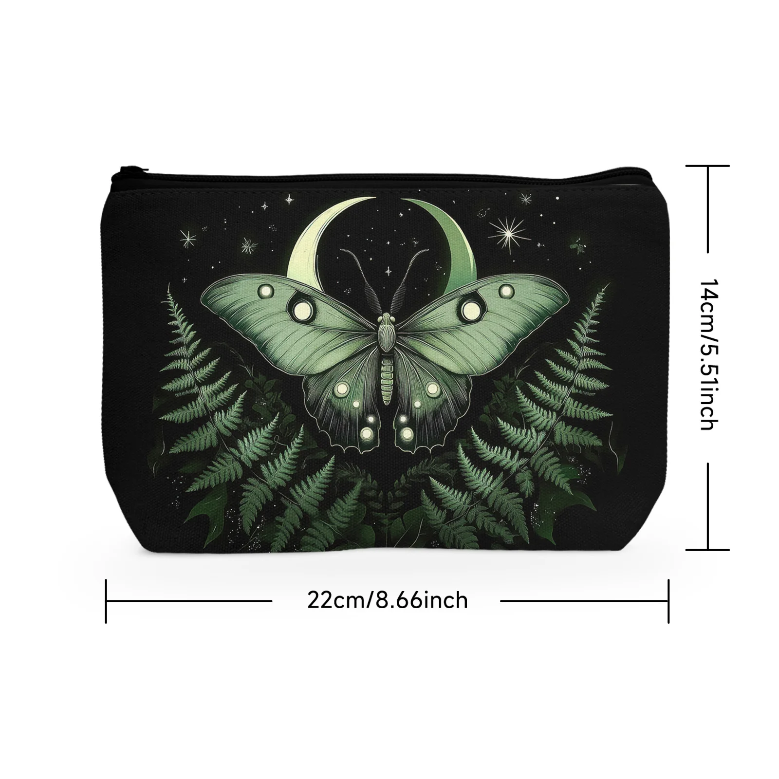 1 шт. сумка для хранения косметики с зеленым мотилем готическая косметичка