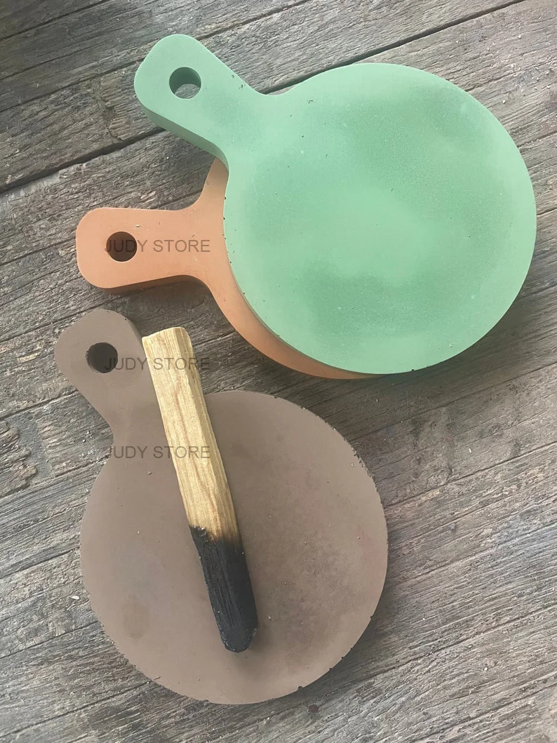 Силиконовые формы в виде бетонного подноса Круглая Пластиковая форма поднос для