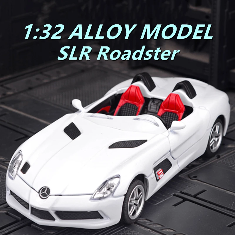 

1:32 SLR Roadster Convertible Alloy Sports Car Model Diecast Metal Toy Vehicle Model Simulation Sound Light Collection Kids Gift