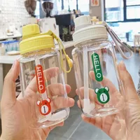 420ml Cute Bear Glass Water Bottle With Straw Cover Kawaii Portable Glass Cup For Drink Coffee Milk Juice Tea Gift For Girl