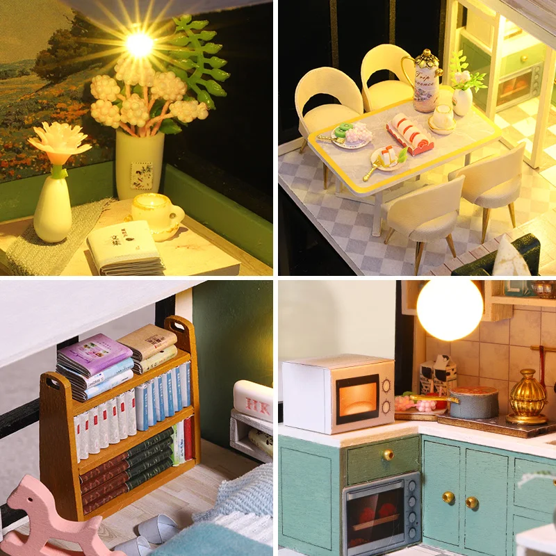 Кукольный домик деревянные игрушки кукольный мебель тихие времена сделай сам