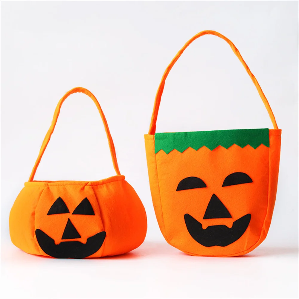 

1pc Halloween Loot Party Kids Pumpkin Trick Or Treat Tote Bags Candy Bag Halloween Candy Storage Bucket Portable Gift Basket