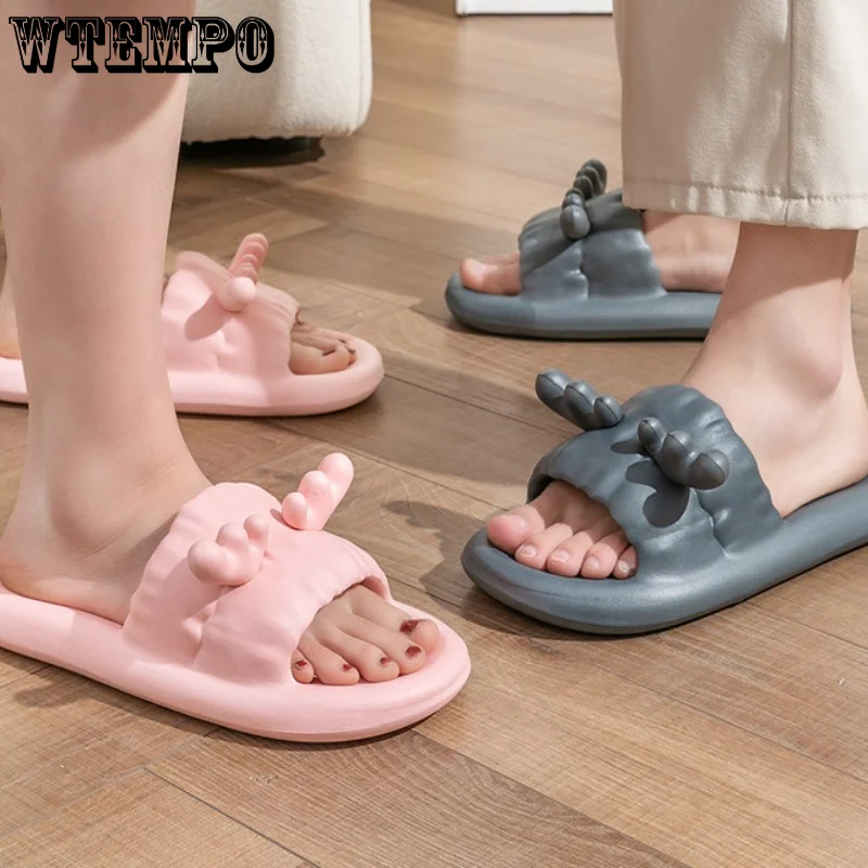 WTEMPO Cute Slippers Antlers Summer Women Anti-Slip Sandal Thick Bottom Bathroom Couple Shoes Soft EVA Beach Slides Wholesale
