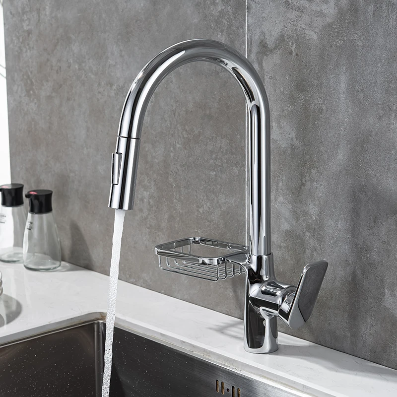 Европейский выдвижной смеситель горячей и холодной воды 360 Вращающийся латунный