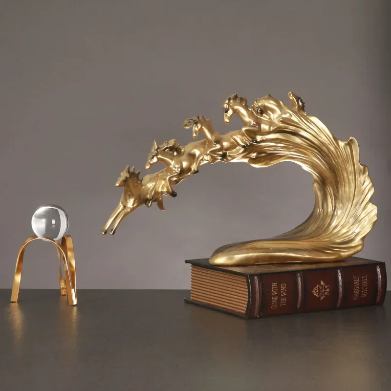 Фото Galloping Horses Pentium Скульптура Вход Гостиная Спальня Настольный Обеденный Стол Современный Дом Ремесла Орнамент Украшение №3