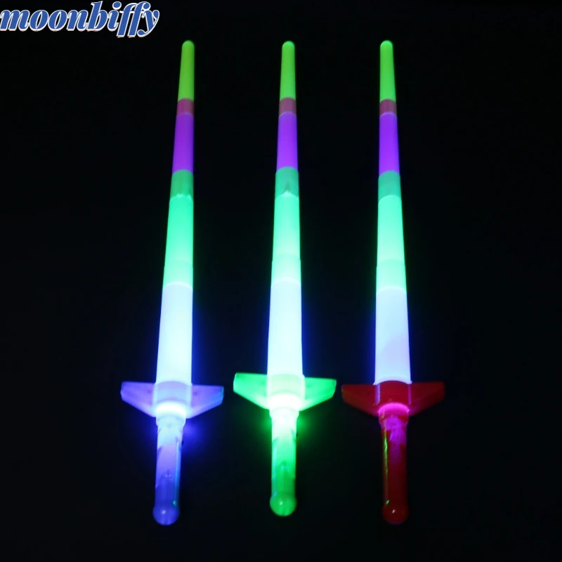

New Rainbow Laser Sword Extendable Light Up Toys Flashing Wands Led Sticks Party lightsaber rgb kids toys lightstick gifts kids