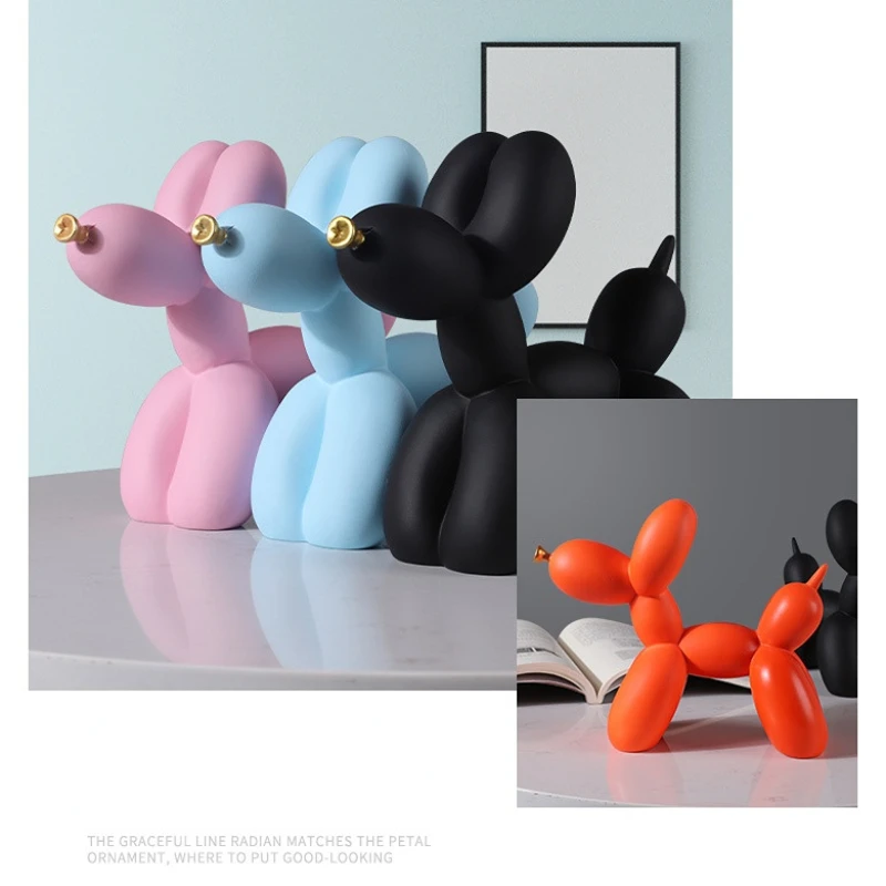 

Eason Creative Resin Balloon Dog Ornament Nordic Color Light Luxury Animal Model Decor Home Living Room Porch Crafts Accessories