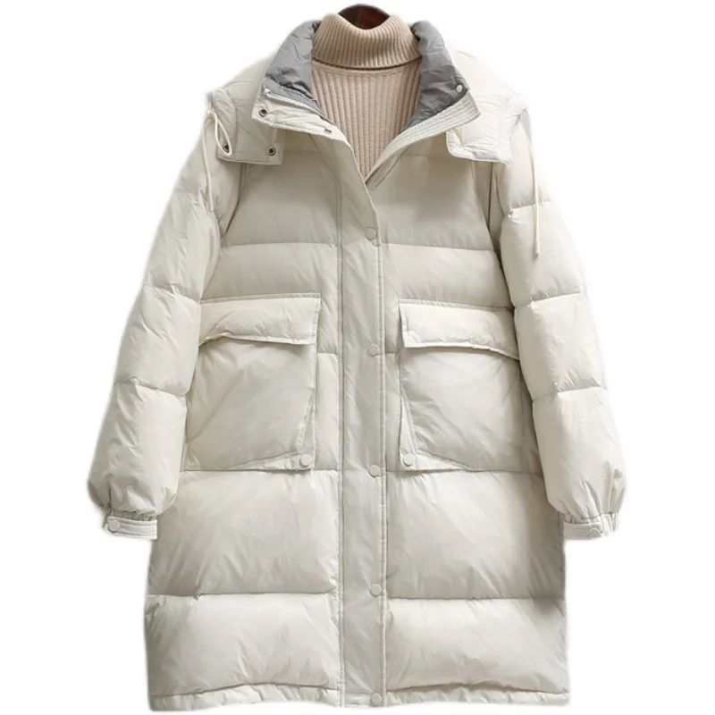 New Women Down Jacket Casual Style Autumn Winter Long Coats And Parkas Female Outwear