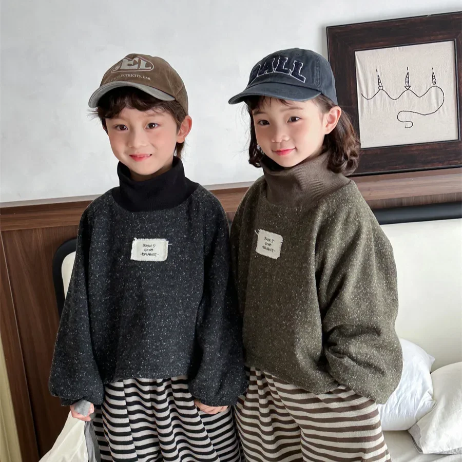 Детские рубашки Nwe осенние корейские повседневные простые крутые мешковатые для