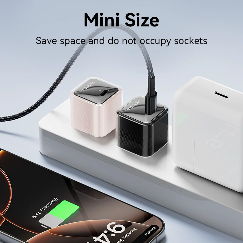 Фото KUULAA USB C Зарядное устройство 35 Вт GaN Type C PD Быстрая зарядка для iPhone 15 14 13 12 11 Pro Max Для iPad Pro Air iPad mini Huwei Xiaomi №4