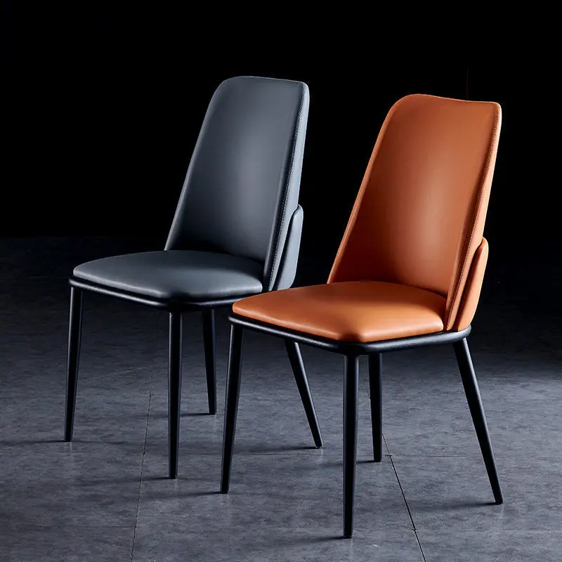 

Кожаные обеденные стулья в скандинавском стиле, домашний стул для спальни, кухни, простой современный стул с одной спинкой для ресторана, гостиной