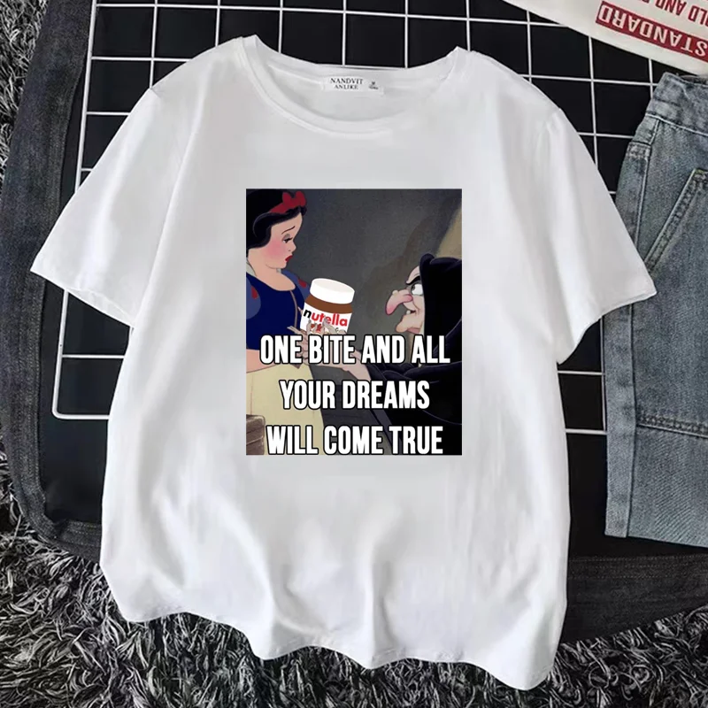 

New Nutela T Shirt Women Kawaii Top Cartoon Graphic Tees Funny () Harajuku T-shirt Unisex Fashion Tshirt Female
