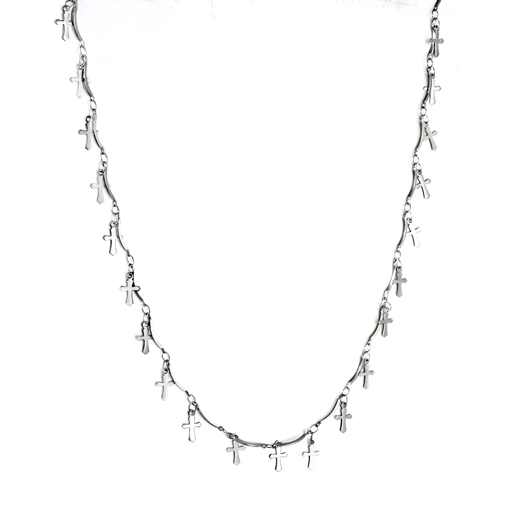 

ASON Cross Necklace Stainless Necklace Chains Women Men Fashion Jewelry Choker Boys Girls Punk Hip Hop Friendship Gifts