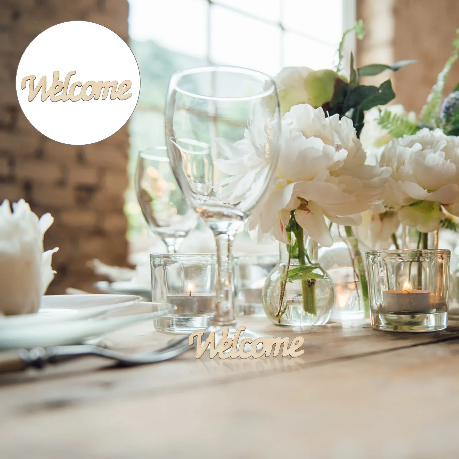 

15pcs Welcome Wood Piece Decor Prop Wood Piece for Wedding Party Home Gathering