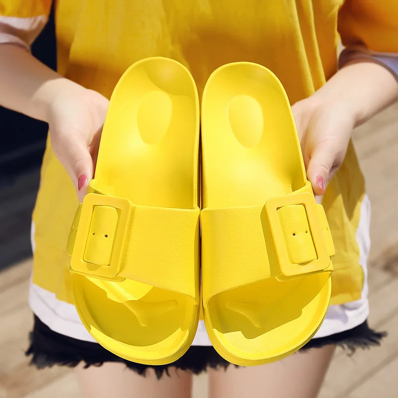 

Summer Hot Sale Women's Fashion Buckle Slides Ladies Non-Slip Slippers Casual Beach Sandals Female Outdoor Luxury Flip Flops