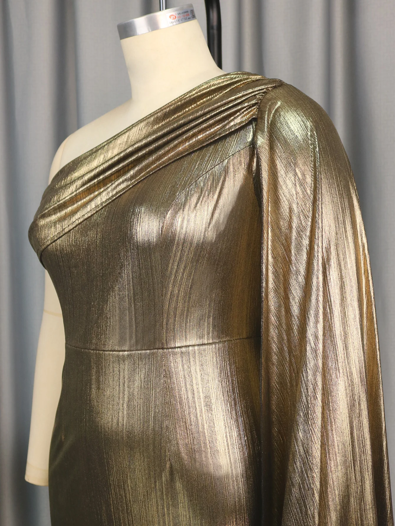 Plus Size Women Party Dress One Shoulder Gold Elegant Pretty Cloth Female Luxury Midi Gown 2023 Summer Evening New In Dress
