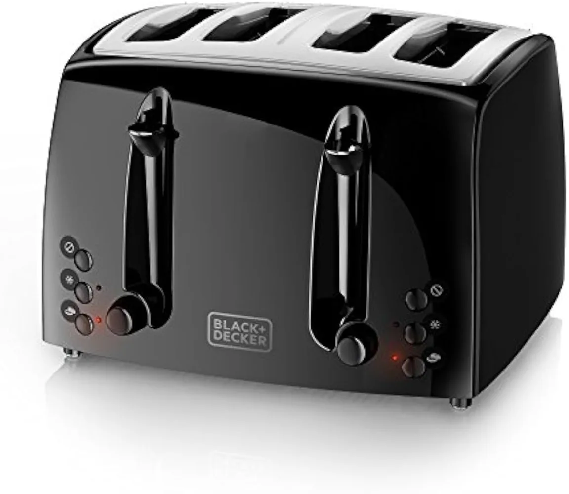 

BLACK+DECKER 4-Slice Toaster, Extra-Wide, Black, TR1410BD,10.91x11.54x7.71