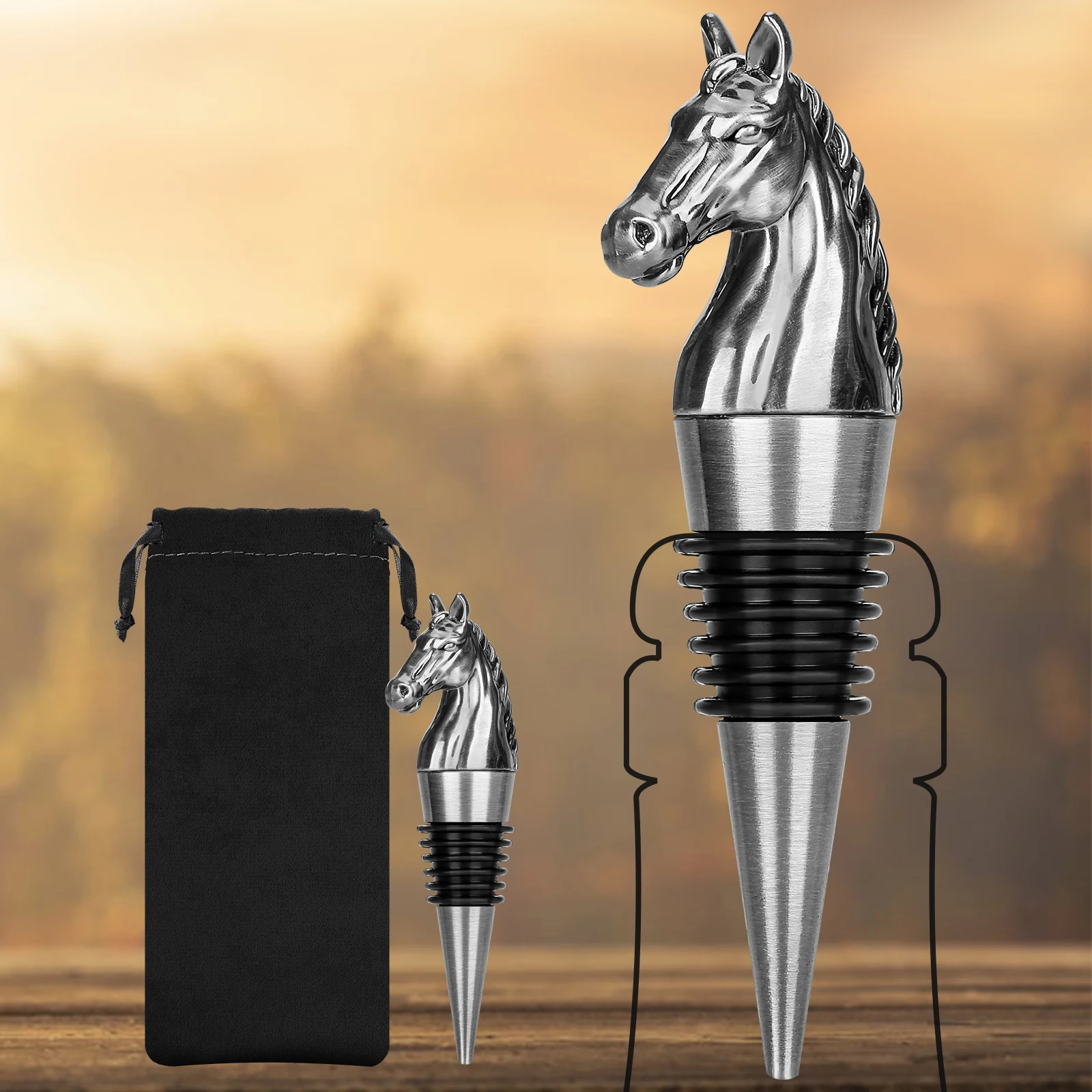 LKKCHER Роскошная пробка для винных бутылок с лошадью, пробка для шампанского, изысканные пробки для вина, аксессуары для дома, подарок на день рождения, набор для мужчин