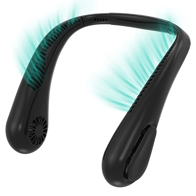 

Bladeless Neck Fan Portable Personal Fan Battery Operated Wearable Cooling Fan 4 Speed For Outdoor Traveling Work(Black)