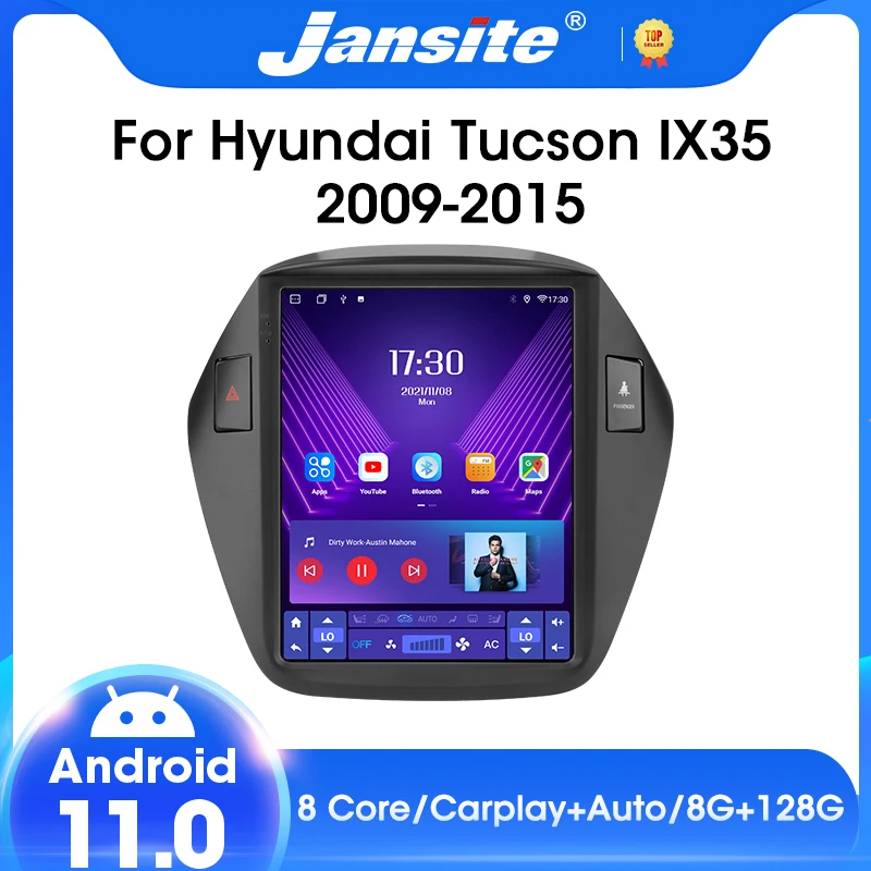 Jansite-Radio con GPS para coche, reproductor multimedia con Android 11,0, Carplay, estéreo, 4G, WIFI, unidad principal, para Hyundai Tucson 2 LM IX35 2009-2015