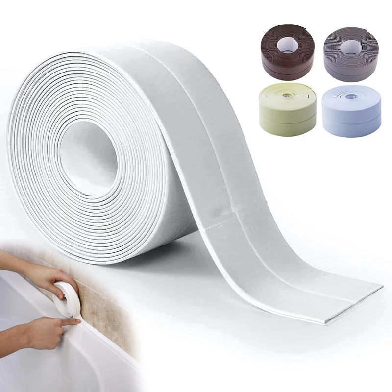

3.2M Caulk Tape Magic Tape Adhesive Tape Bathroom Waterproof Glue Tape Toilet Kitchen Fold Wall Sticker Sealant Moisture Proof
