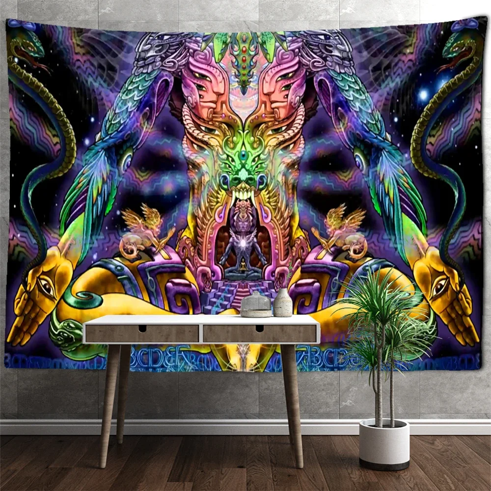 Психоделическая абстрактная ужасная ведьма декоративная настенная мандала