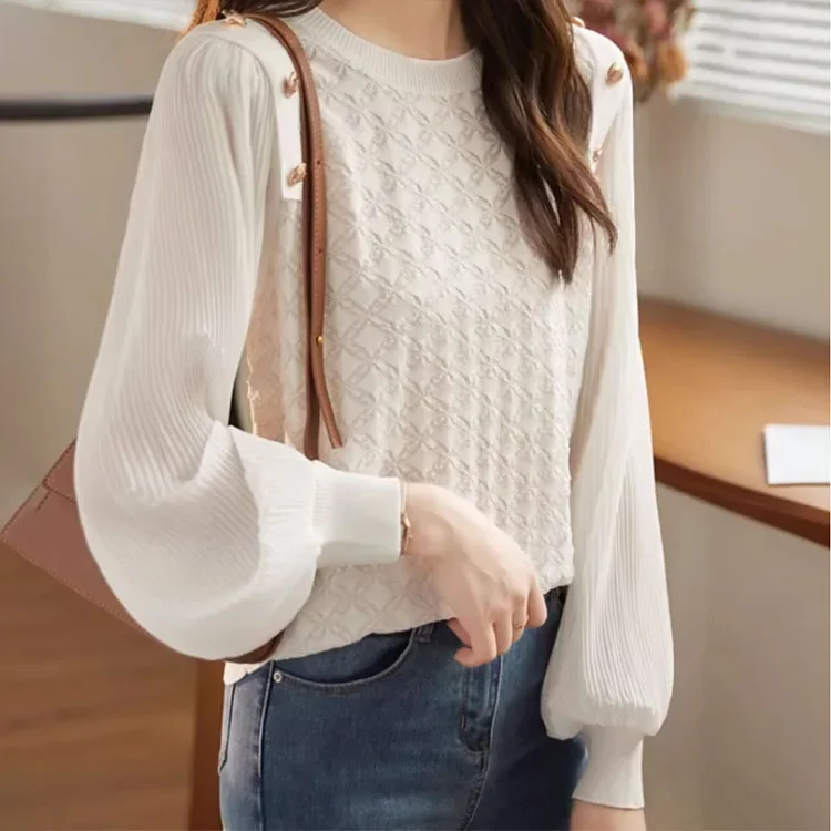 Вязаный свитер во французском стиле женский осенний модный милый утягивающий