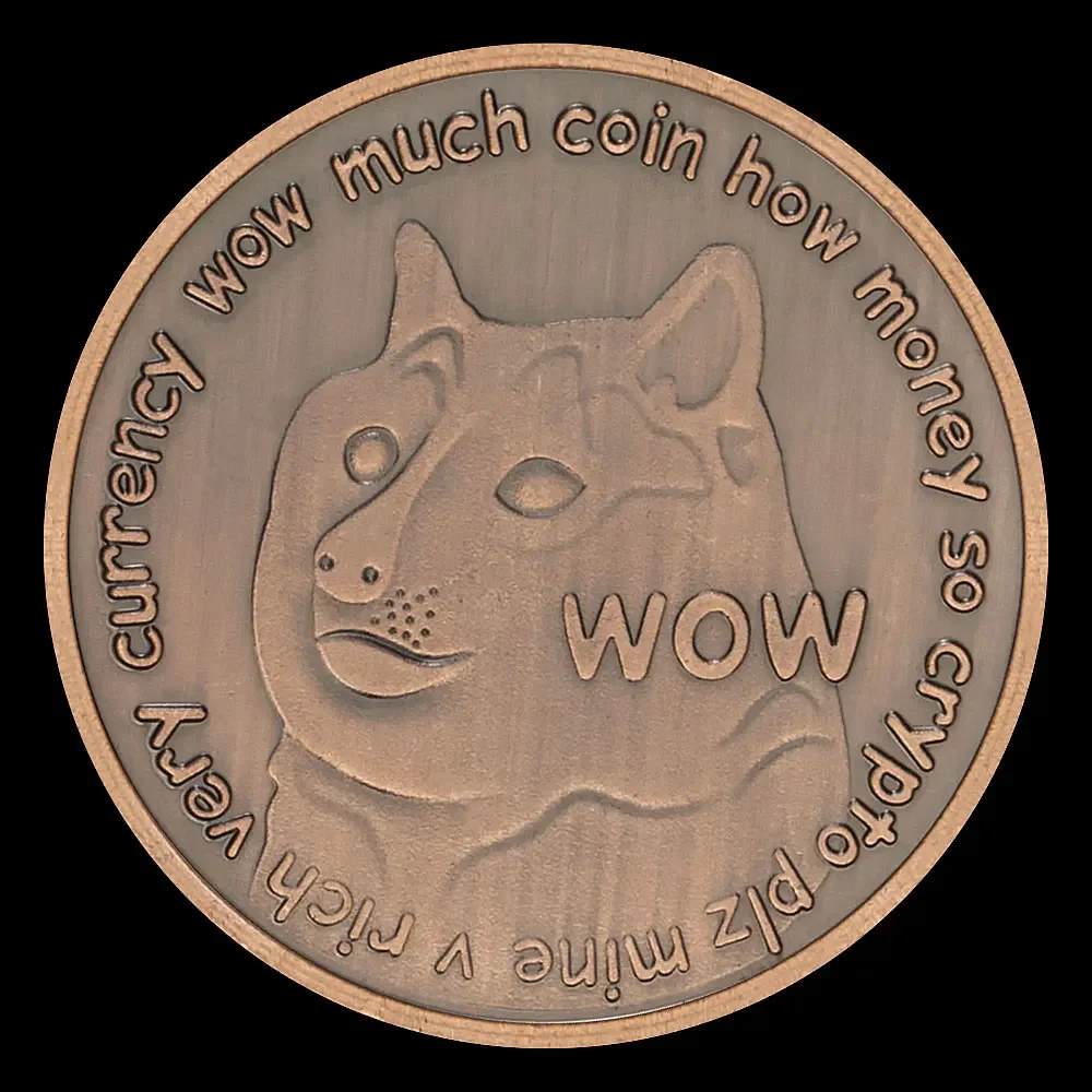 Сувенирная монета Dogecoin с медным покрытием Doge WOW коллекционные подарочные монеты