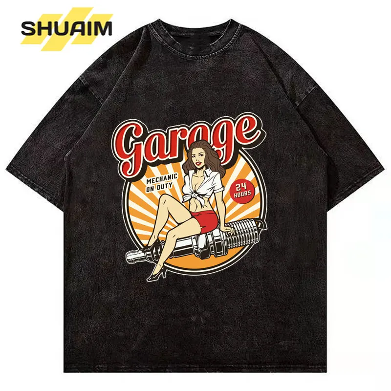 

Hip Hop Men Streetwear T-Shirt Retro Vintage Washed Anime Graphic T Shirt Men Harajuku Cotton Casual Short Sleeve Tshirt Tops