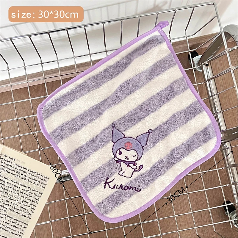 1 шт. маленькое квадратное полотенце Sanrio Kuromi милое для рук дома ванной комнаты