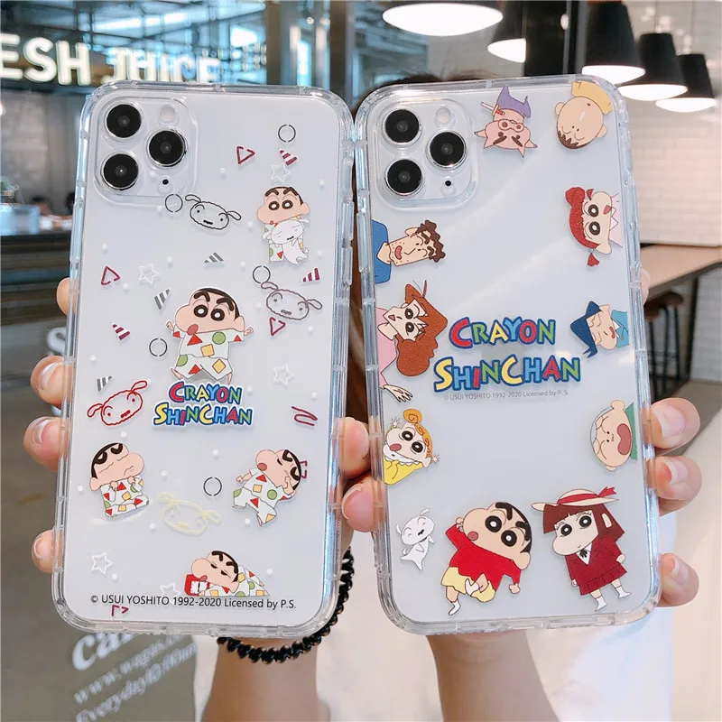 

BANDAI Crayon small new Cute Anime Phone Case For iPhone 7/8 Plus 11/12/13 Pro Max X/XR/XS MAX Soft Silicone Cover Shell