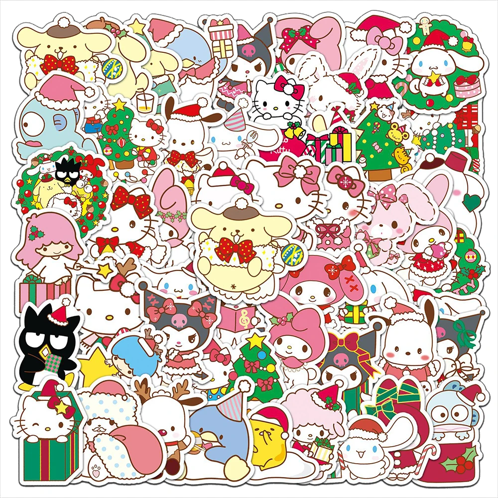 10/30/50 шт. Kawaii My Melody Kuromi Hello Kitty наклейки для девочек аниме DIY ноутбук телефон