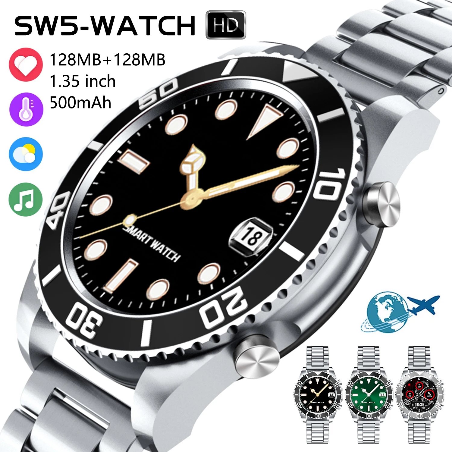 

Новинка 2022, смарт-часы подходят для часов Rolex Green Water Ghost, упражнения с пульсометром, фитнес-часы с кислородом в крови, мужские и женские часы
