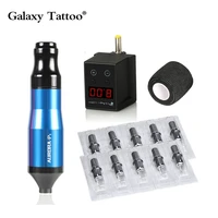 professional tattoo machine kit permanent makeup tattoo rotary pen set with cartridge needles wireless tattoo mini power supply