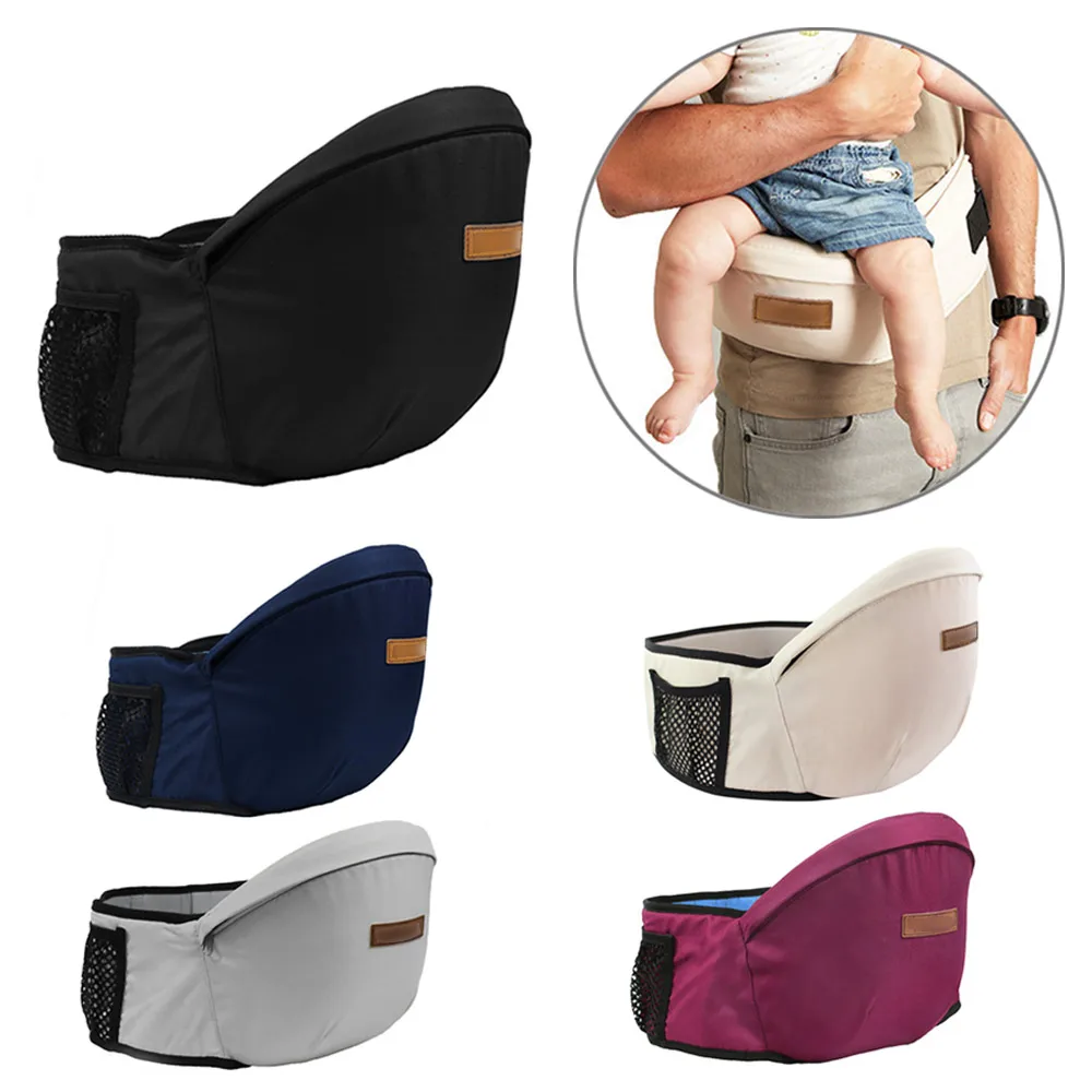 

Baby Hip Seat Carrier Ergonomic Infant Waist Stool with Pockets Soft Adjustable Belt Comfortable Padded Anti-Slip Fabric Carrier