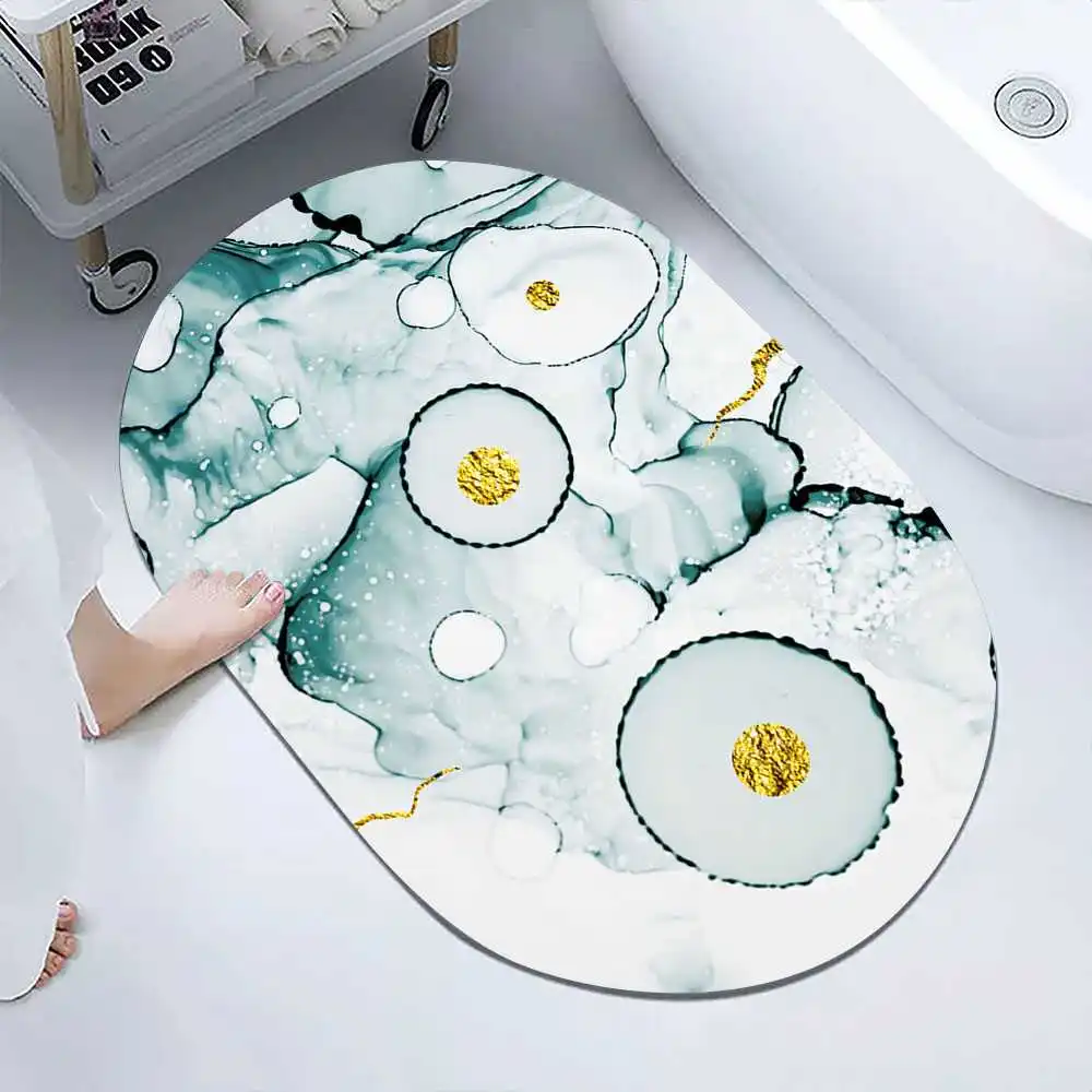 

Bath Mat Super Absorbent Living Room Floor Mat Watercolor Series Non-Slip Floor Mats Bathroom Carpet Kitchen Oil-proof Napa Skin