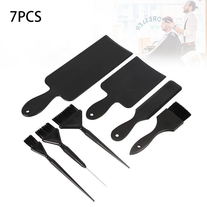 

7PCs Salon Hair Coloring Dyeing Board Set Black Professional Plastic Plate For Barber Hairdresser Design Styling Tools Accessori