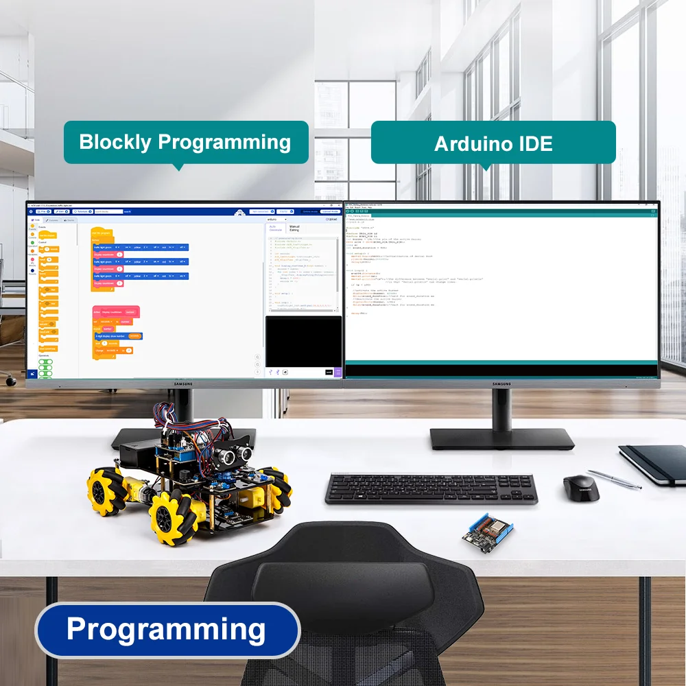 Фото Умный программируемый STEM-робот ACEBOTT ESP32, 4WD-автомобиль, образовательный стартовый набор для Arduino IDE №4