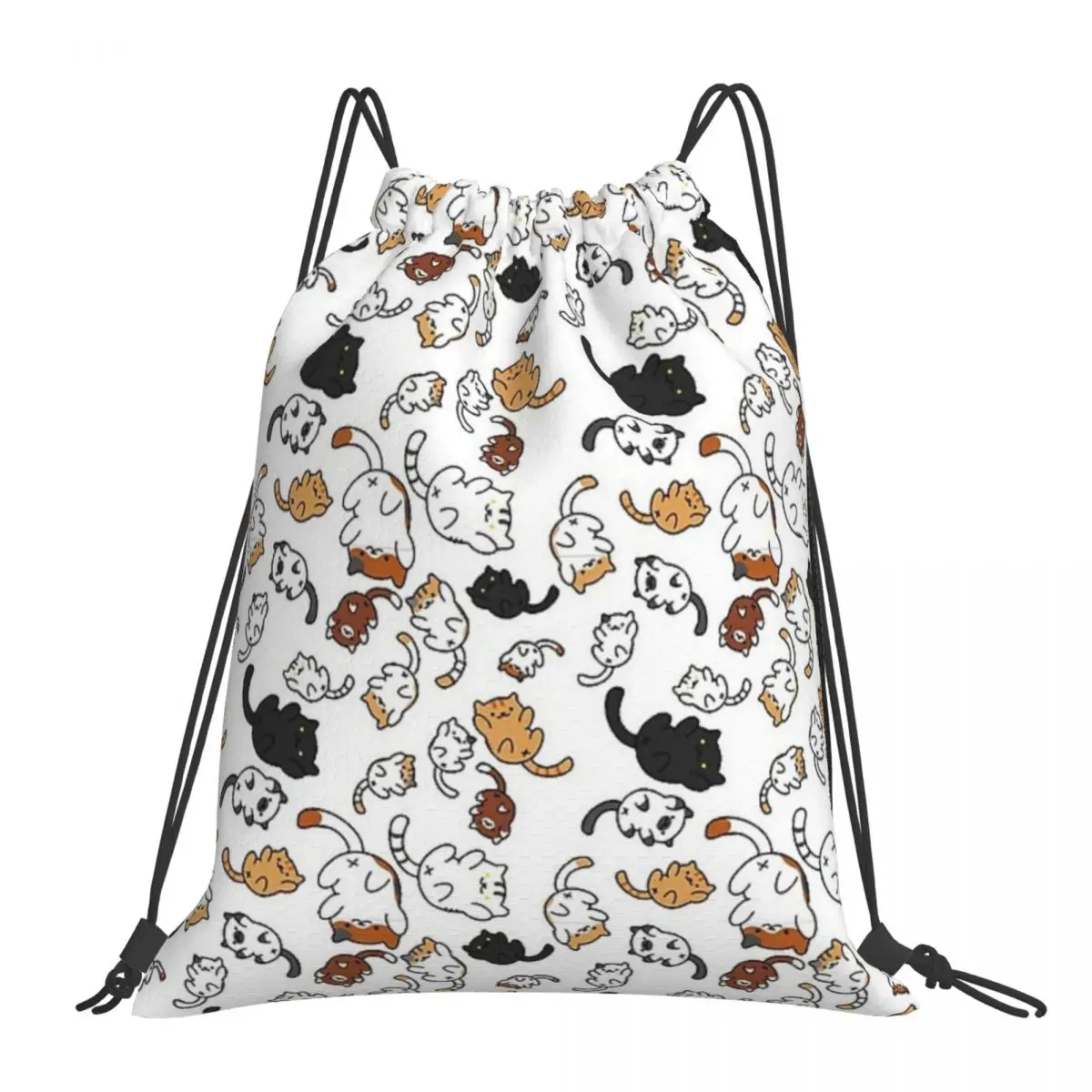 

Neko Portals Neko Atsume Cats Backpacks Fashion Portable Drawstring Bags Drawstring Bundle Pocket Shoes Bag Book Bags Man Woman