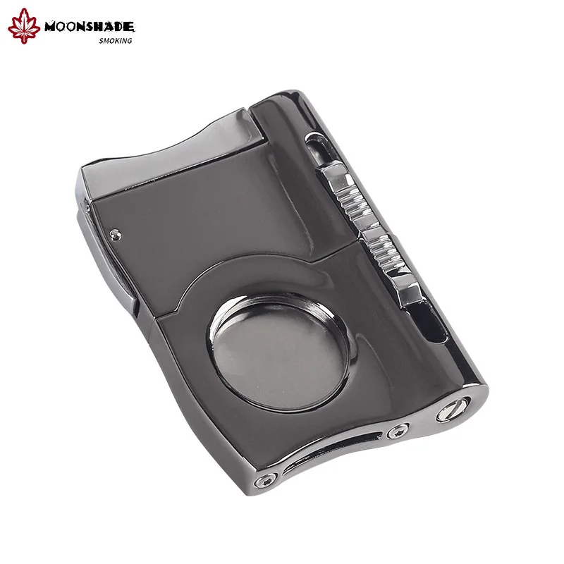 

MOONSHADE New Multifunctional Slim Stainless Steel Cigar Cutter with Dual Cigar Punch Drill Smoking Accessories