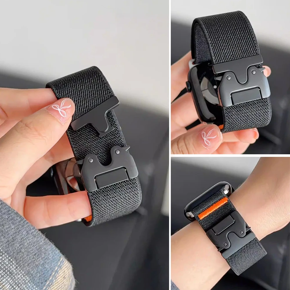 Фото Парашютные ремни для Apple Watch ultra 2, ремешок 49 мм, 45 мм, 46 мм, 44 мм, 42 мм, 40 мм, 41 мм, браслет Correa, браслет IWatch Series 10 9 8 7 6 3 SE №1