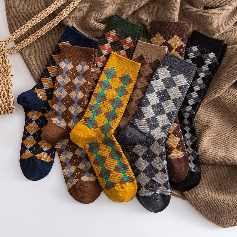 

5 Pairs Autumn Winter Women's Pile Socks Retro Trend College Style Mid Tube Socks Lolita Kawaii Fashion Cotton Socks For Women